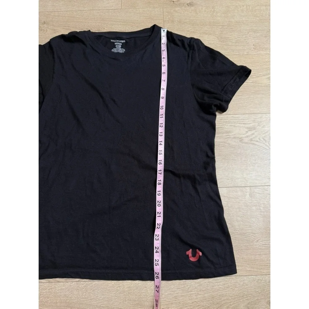 EUC Mens True Religion brand basic black t-shirt 100% cotton short sleeve size M